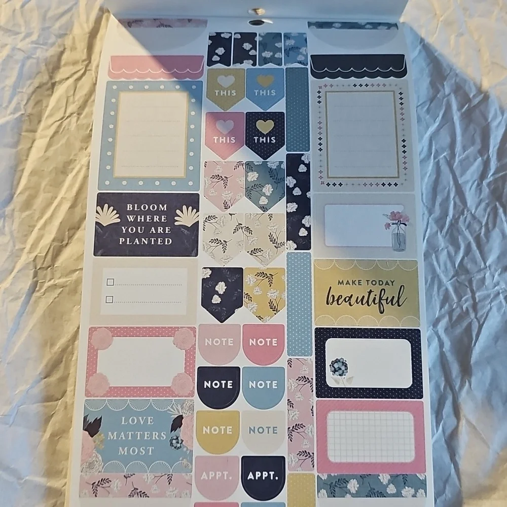 NWT Recollections Blossom & Bloom Sticker Book - Navy, Pink, Green Accents 854pc
